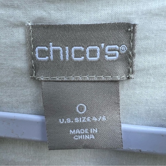 Chico's Open Front Blouse White Double Layer Beaded Sheer Boho Women Size Small - Picture 8 of 12